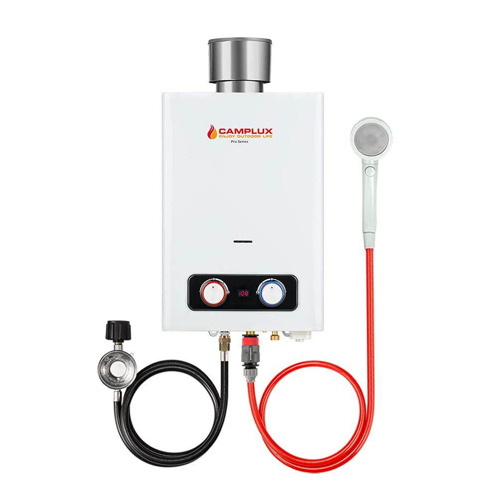 Camplux 1.58 GPM Outdoor Tankless Propane Water Heater with S/S Rain Cap