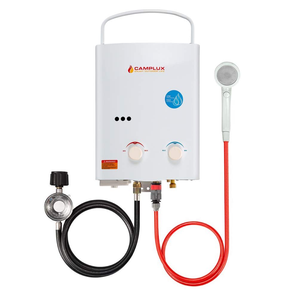 Camplux 1.32 GPM Outdoor Tankless Gas Water Heaters - 5L, White