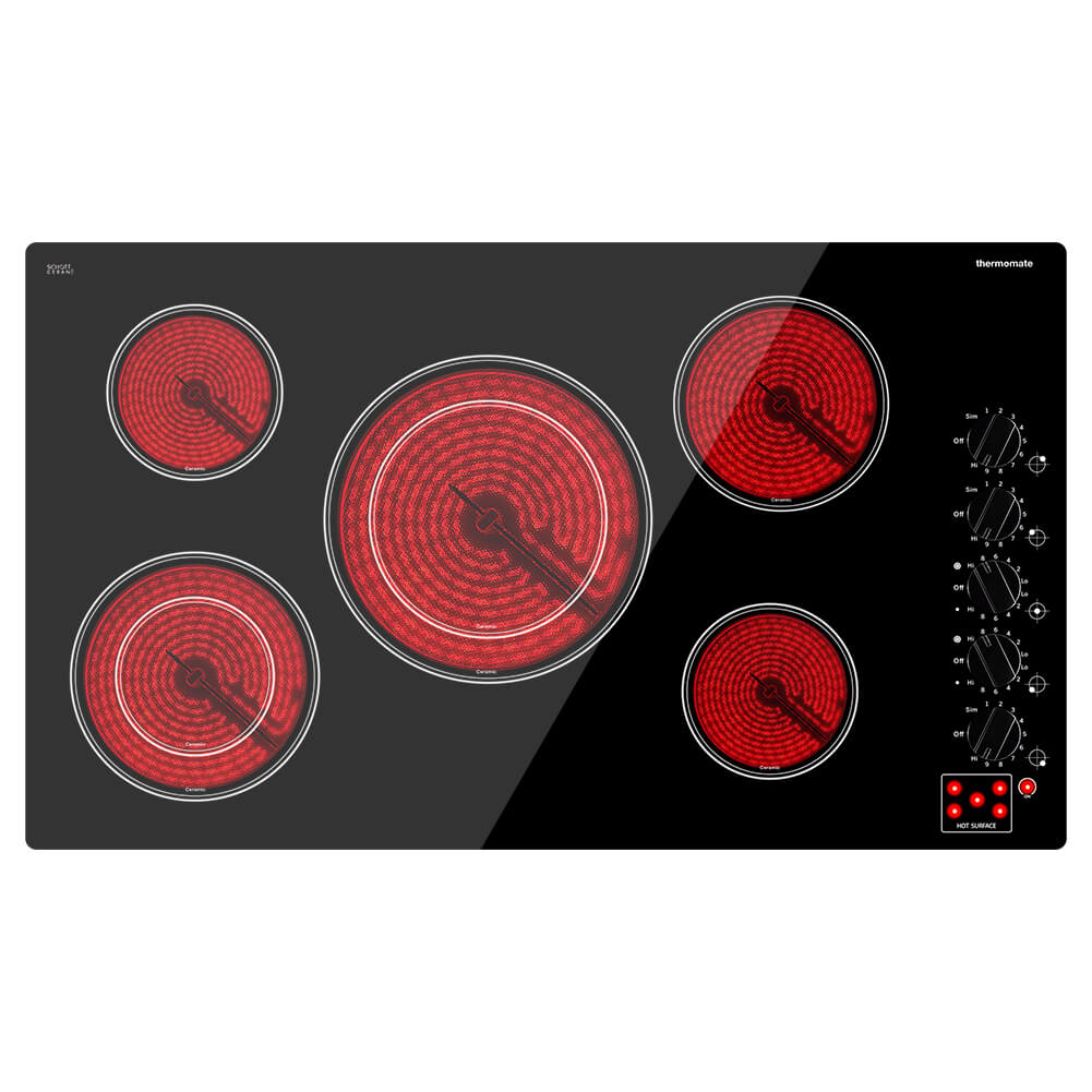 Thermomate 36'' Built-In Ceramic Cooktop - Knob Control