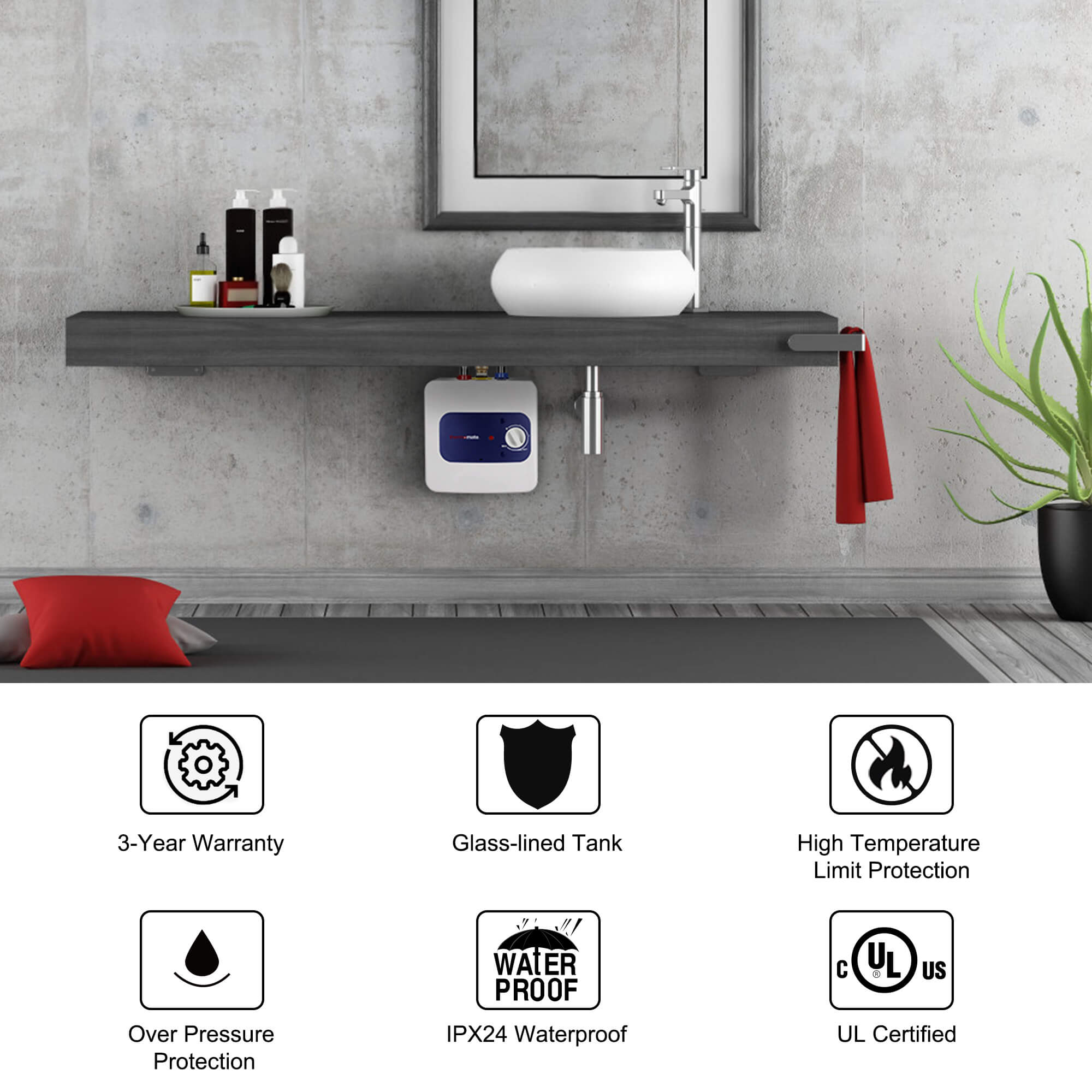Thermomate Mini Tank Electric Water Heater - 2.5 Gallons