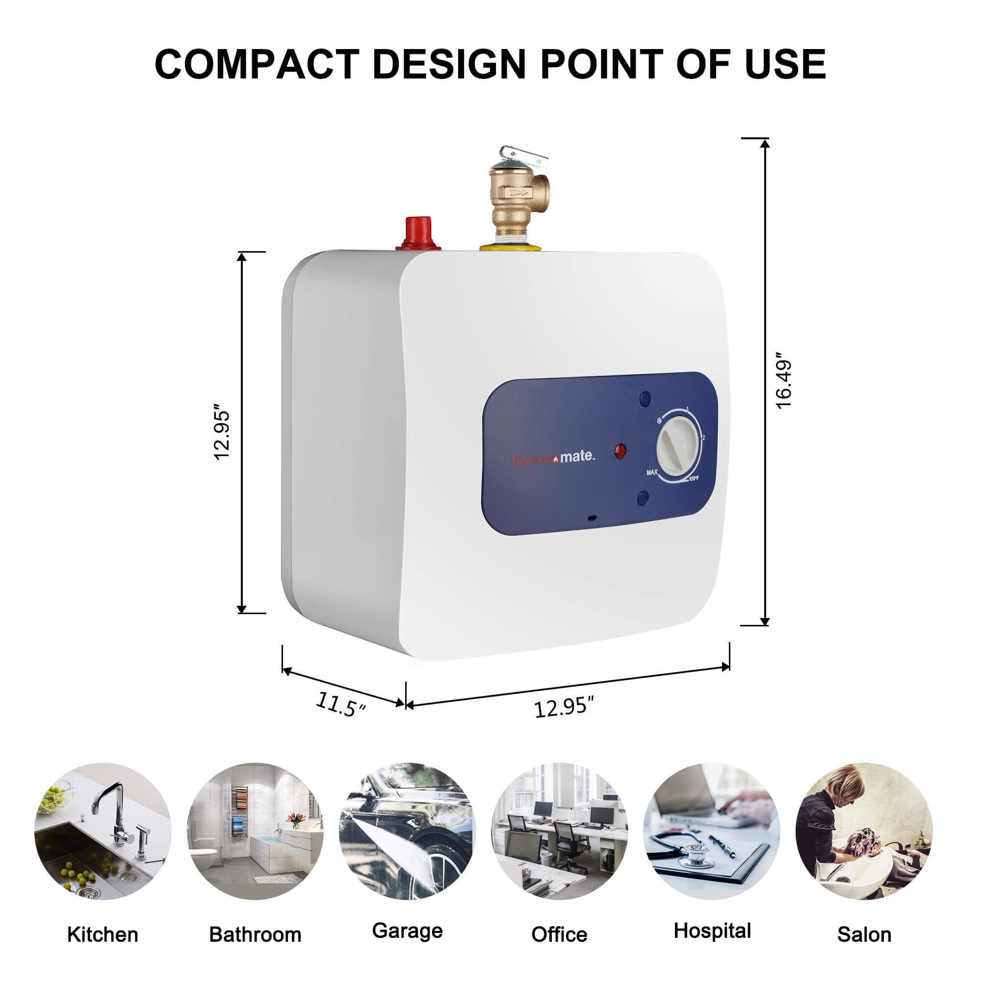 Thermomate Mini Tank Electric Water Heater - 2.5 Gallons