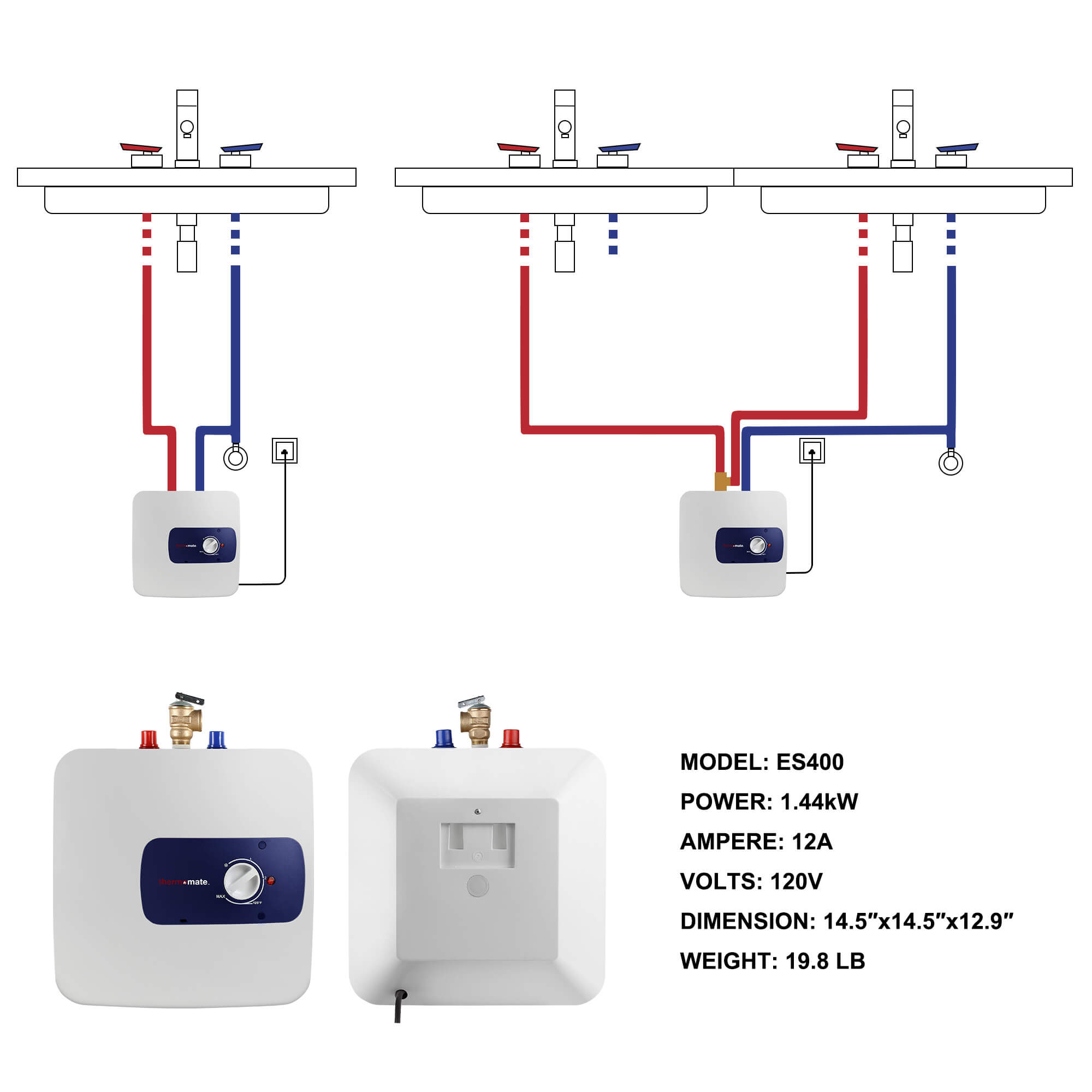 Thermomate Mini Tank Electric Water Heater - 4.0 Gallons