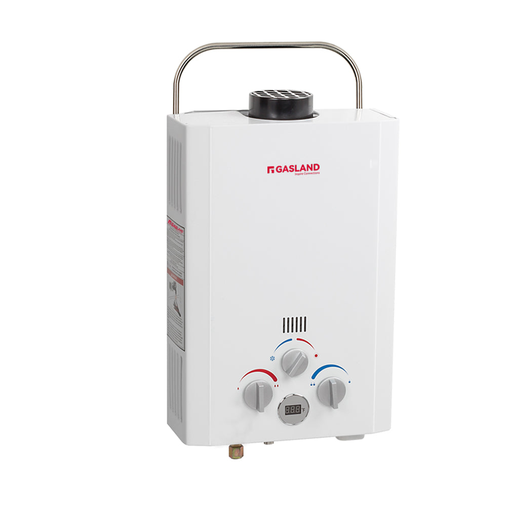 G GASLAND Inspire Connection 1.58GPM 6L LED Digital Screen Outdoors Portable Tankless Propane Water Heater for RV Camping