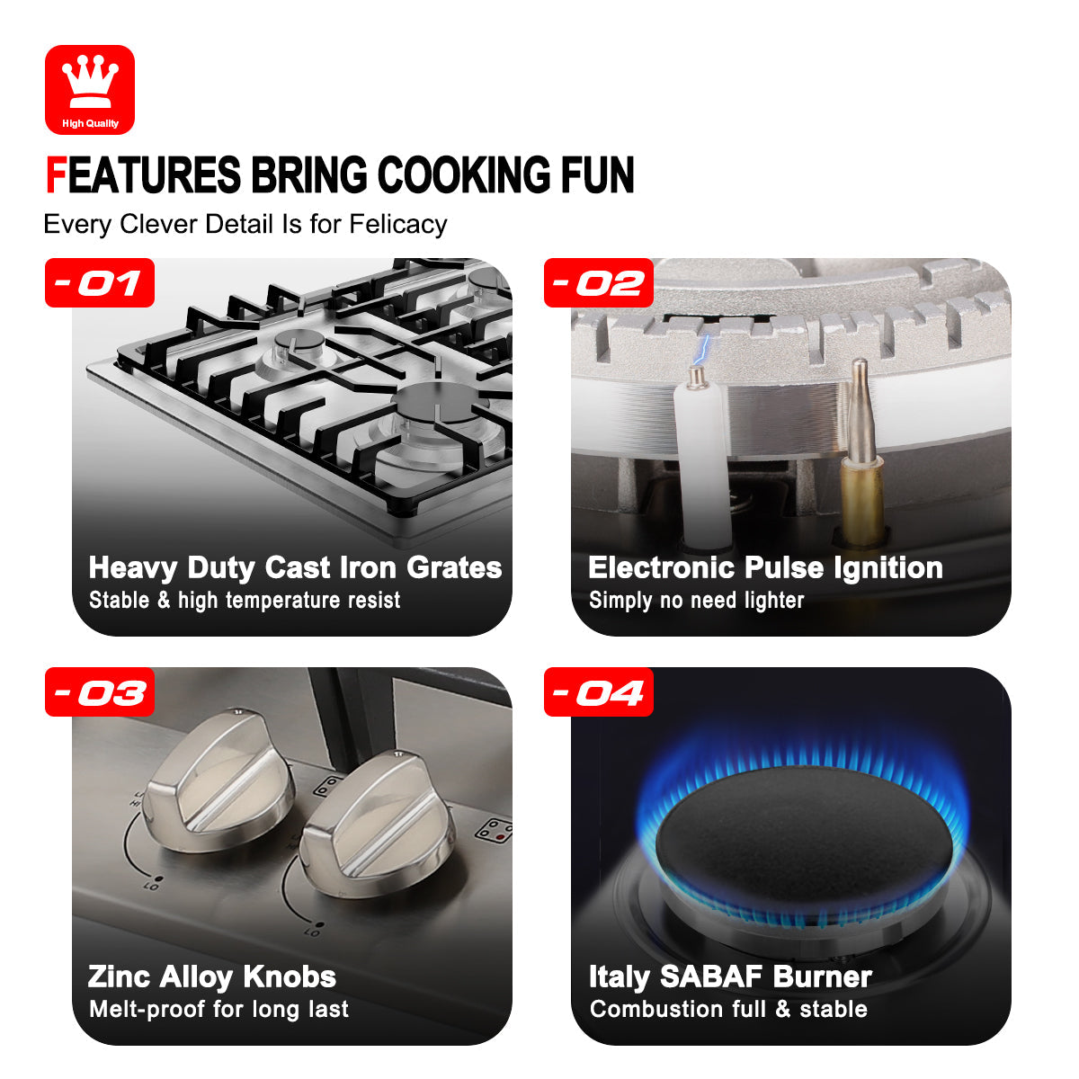 Gasland Chef 30'' Convertible Gas Cooktop w/ Thermocouple Protection