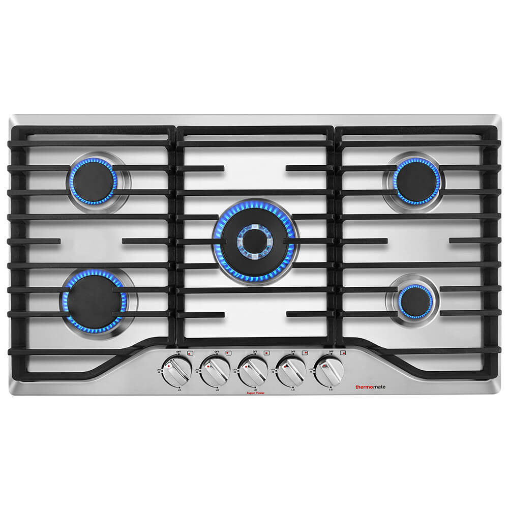 Thermomate 36'' Built-In Gas Cooktop w/ SABAF Burners
