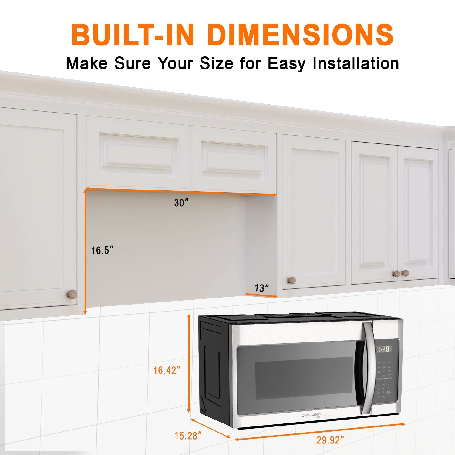 Gasland Chef 30'' Over-the-Range Microwave Oven - Silver