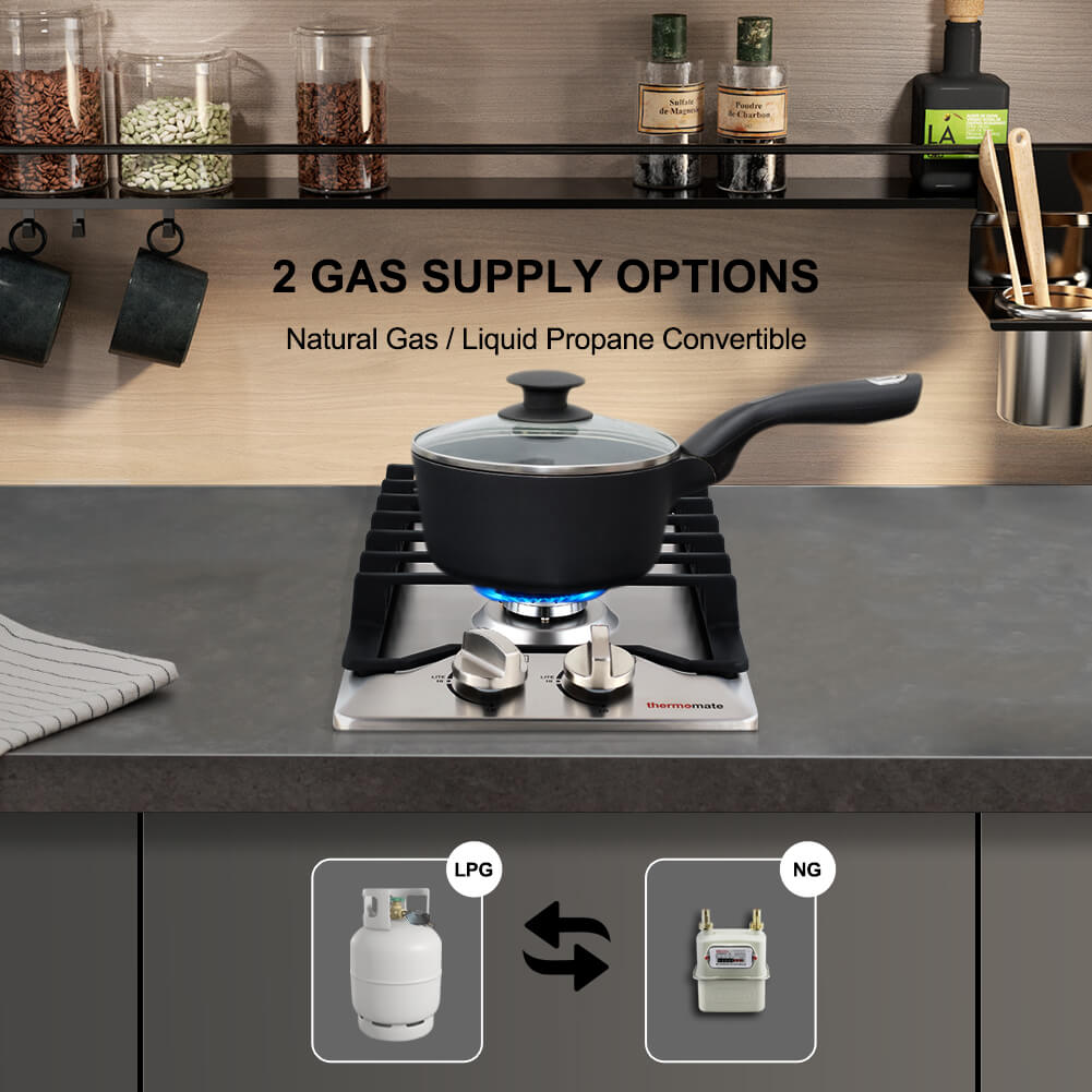 Thermomate 12'' Built-In Gas Cooktop w/ 2 Burners