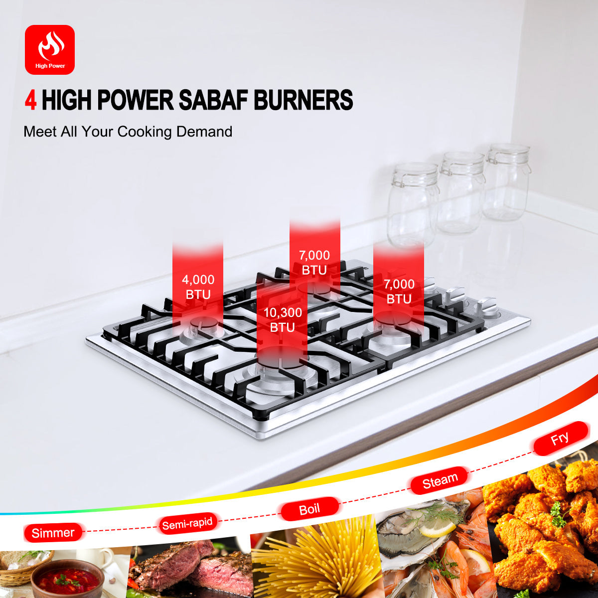 Gasland Chef 30'' Convertible Gas Cooktop w/ Thermocouple Protection