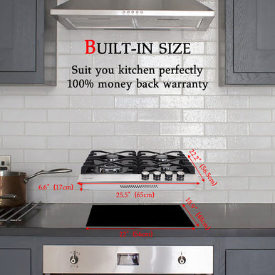 Gasland Chef 24'' Convertible Gas Cooktop - Black Tempered Glass