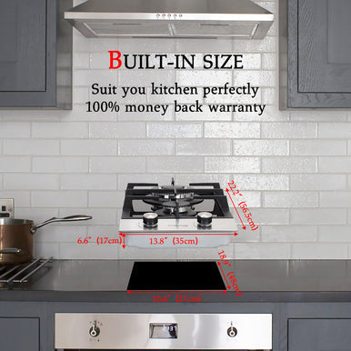 Gasland Chef 12'' Convertible Gas Cooktop - Black Tempered Glass