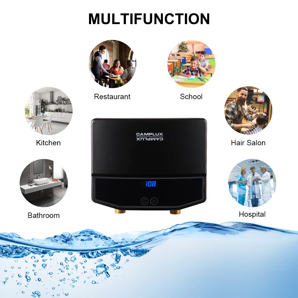 Camplux Black Point-of-Use Electric Tankless Water Heater - 3.5kW 120V