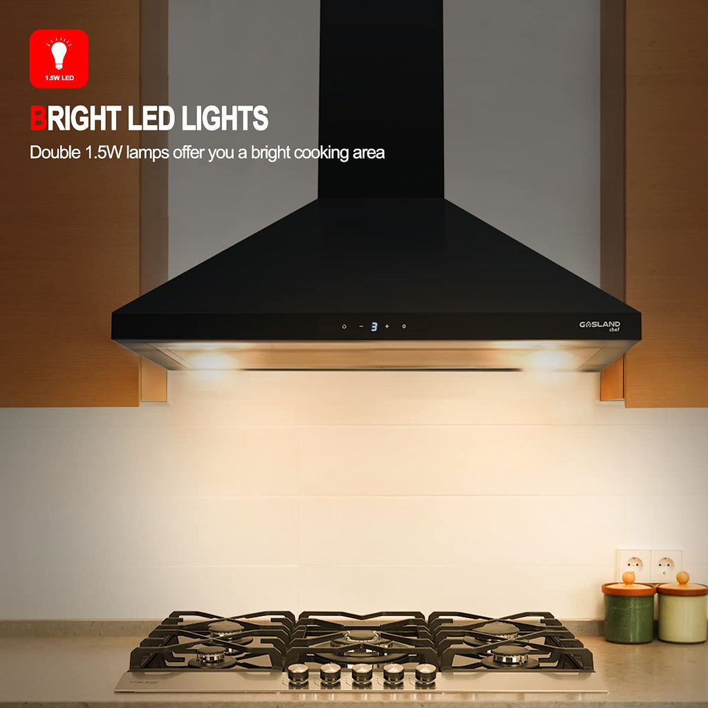Gasland Chef 36'' Black Wall Mount Kitchen Hood - Ducted/Ductless