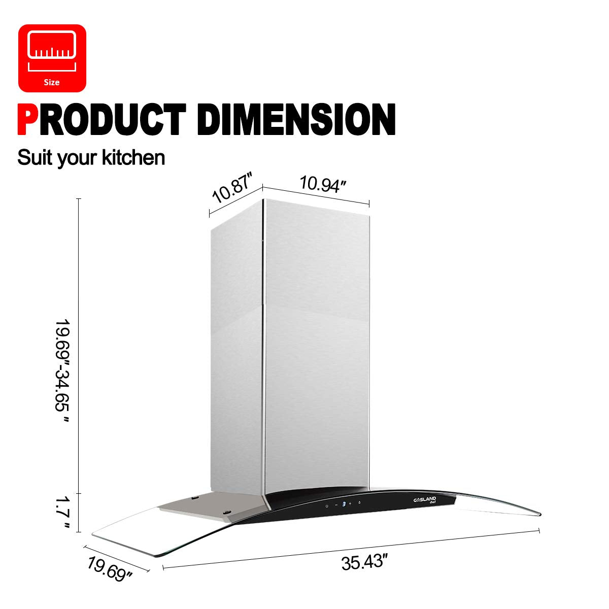 Gasland Chef 36'' Wall Mount Range Hood - Sensor Touch Control