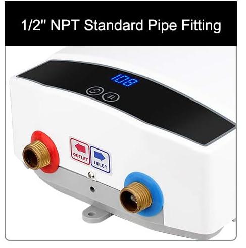 CAMPLUX TANKLESS Induction Water Heater Electric with LED Display 120V Instant Water Heaters Under Sink 3.5kw TE04