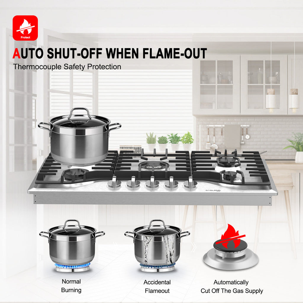 Gasland Chef 36'' Gas Cooktop With 5 Italy Sabaf Burner