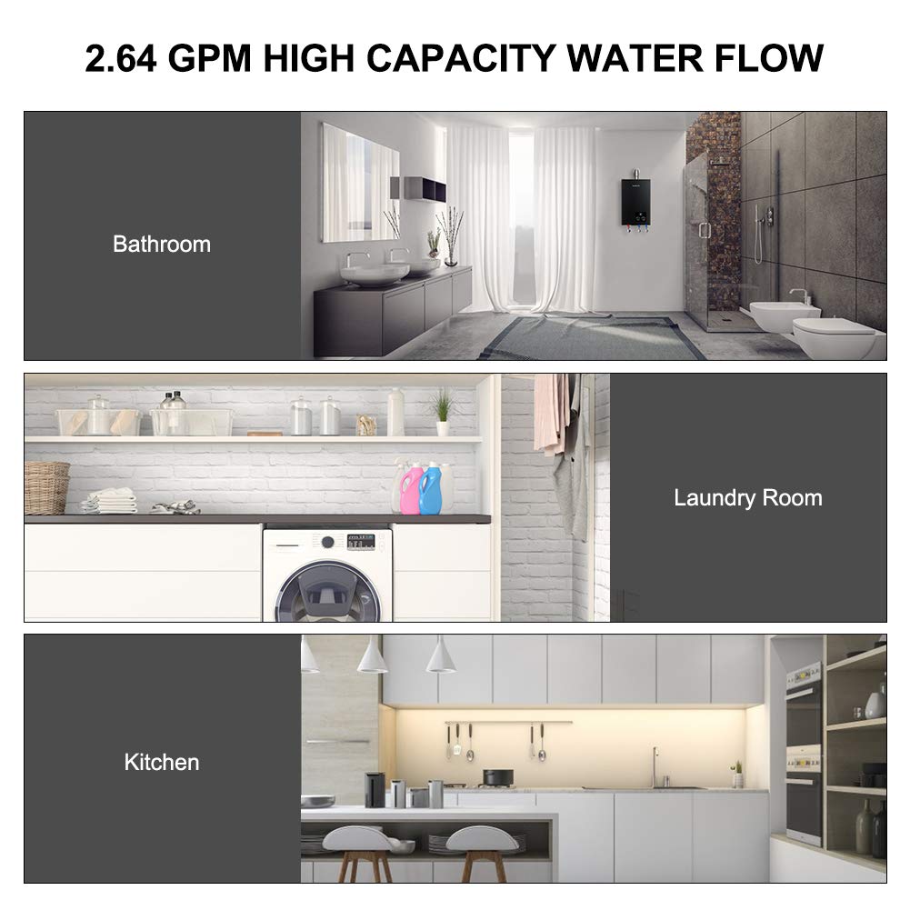 Camplux Tankless Water Heater - Black - 2.64 GPM