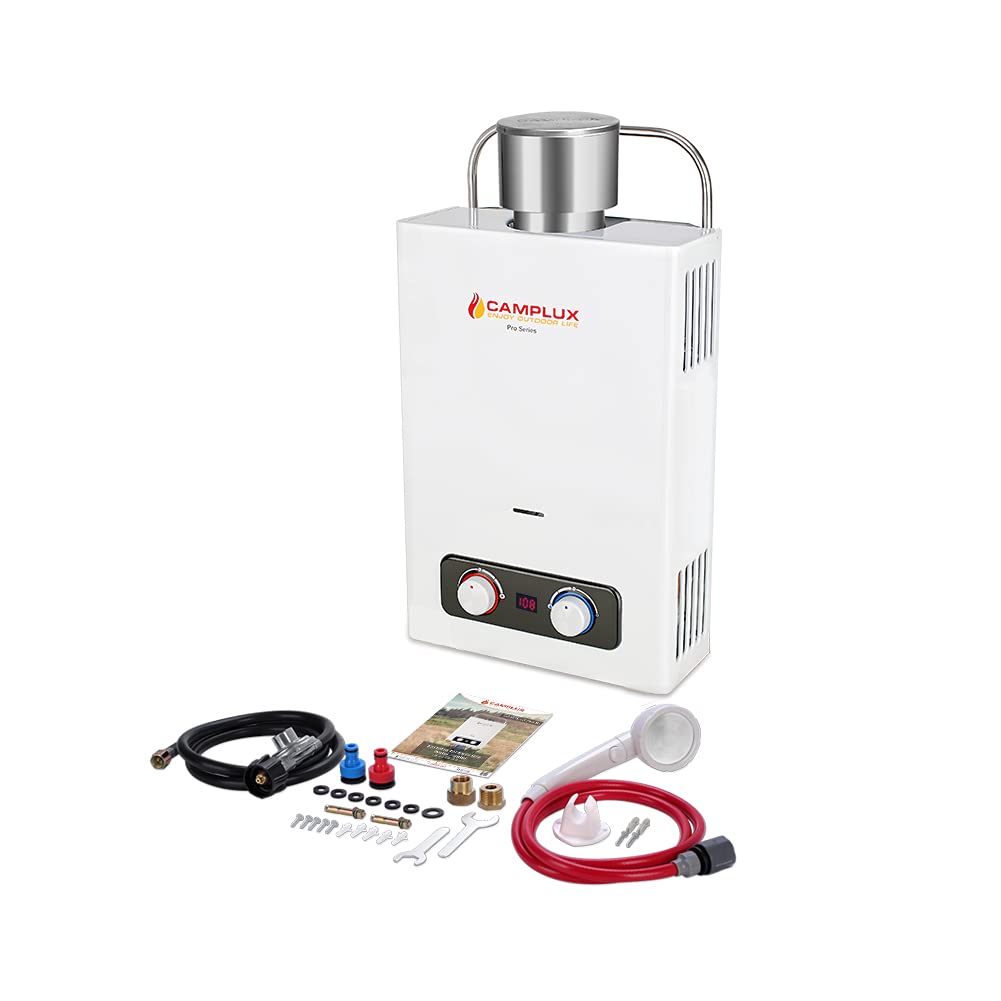 Camplux 1.58 GPM Outdoor Tankless Propane Water Heater with S/S Rain Cap