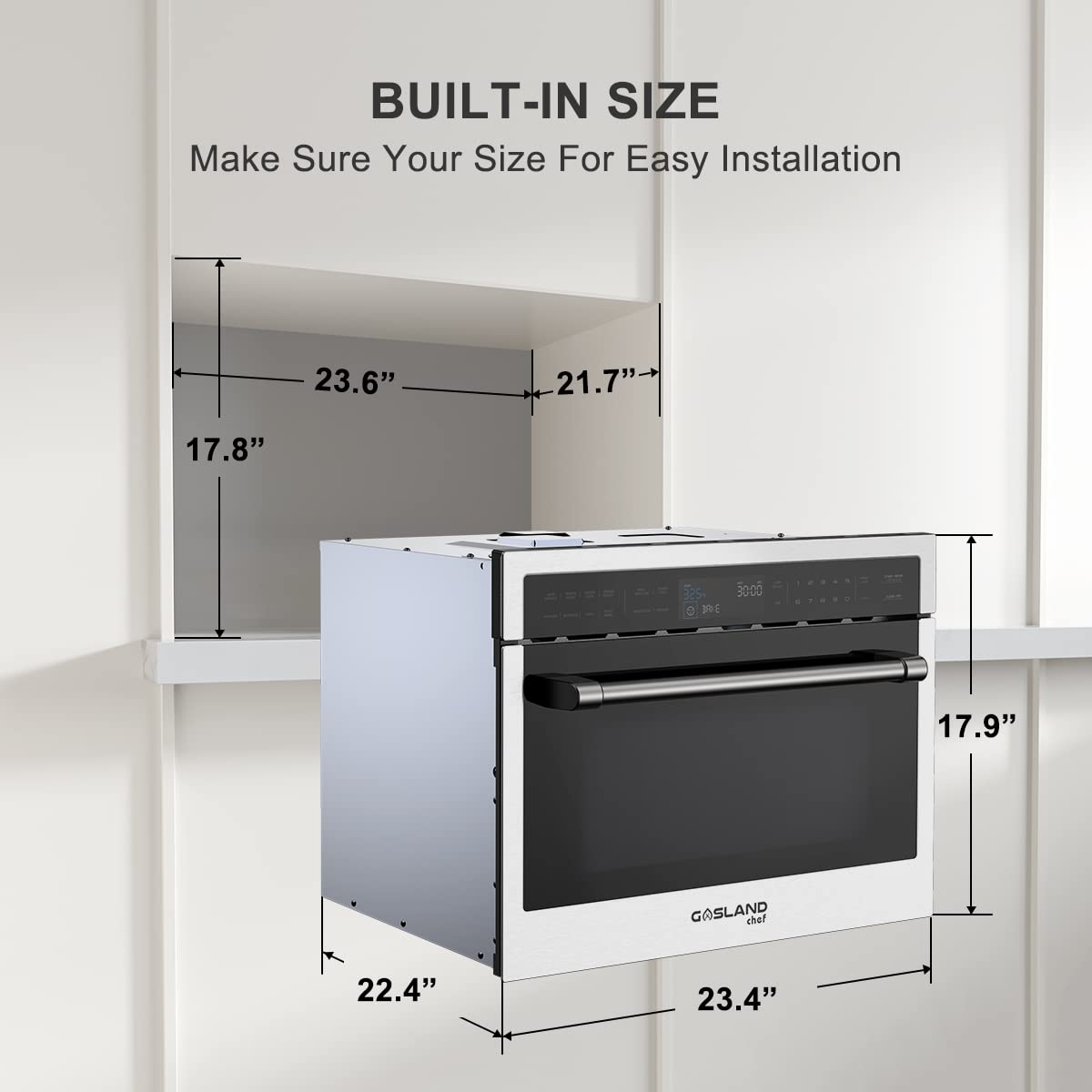 Gasland Chef 24'' Built-in Convection Microwave Oven - Silvery