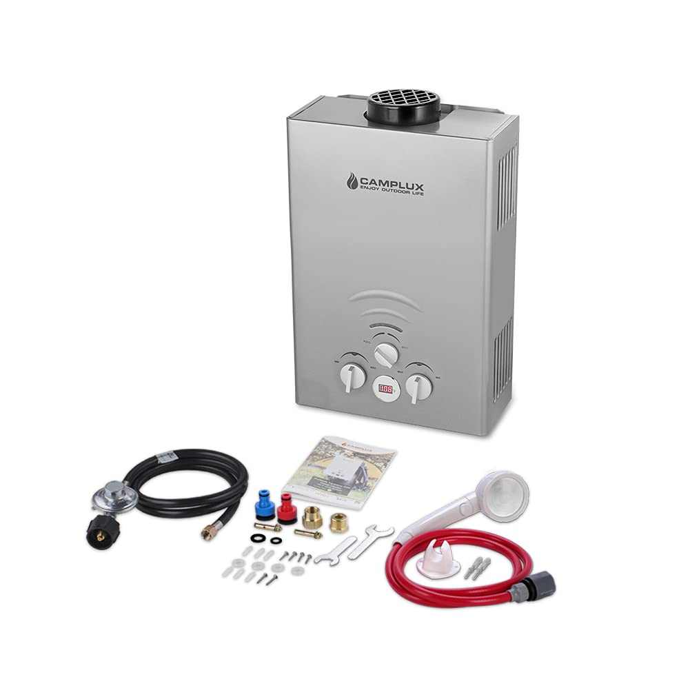 Camplux Gray Outdoor Portable Tankless Water Heater - 1.58 GPM