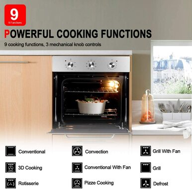 Gasland Chef 24'' Built-In Electric Single Wall Oven - 9 Functions