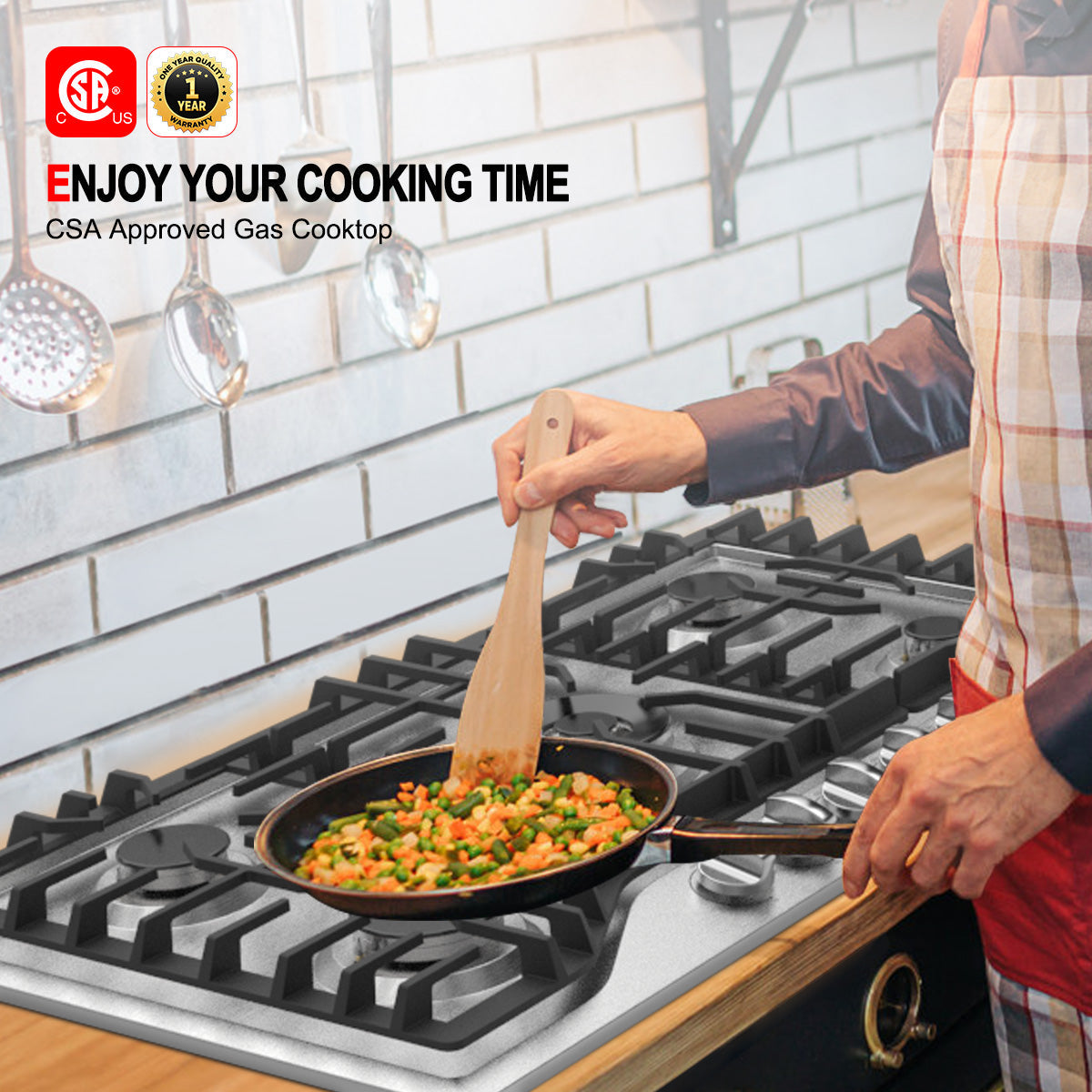 Gasland Chef 36'' Gas Cooktop With 5 Italy Sabaf Burner