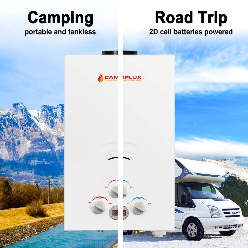 Camplux Portable Propane Water Heater - 10L 2.64 GPM