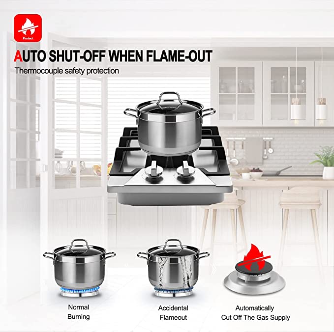 Gasland Chef 12'' Pro Style Dual Burners Gas Cooktop