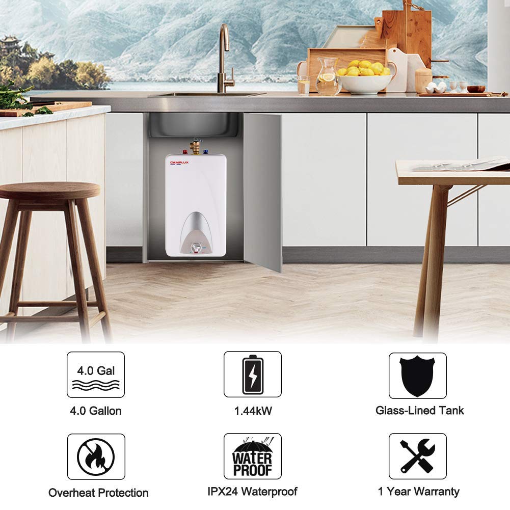 Camplux Mini Tank Electric Water Heater - 4-Gallon