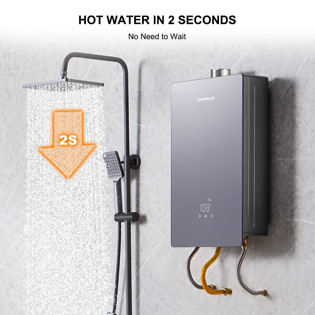 Camplux On Demand Propane Tankless Water Heater - Gray - 4.22 GPM