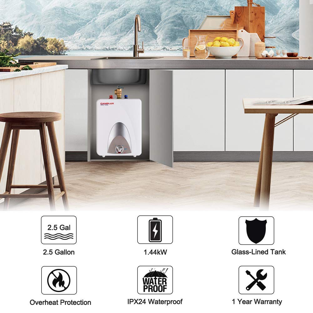 Camplux Mini Tank Electric Water Heater - 2.5-Gallon