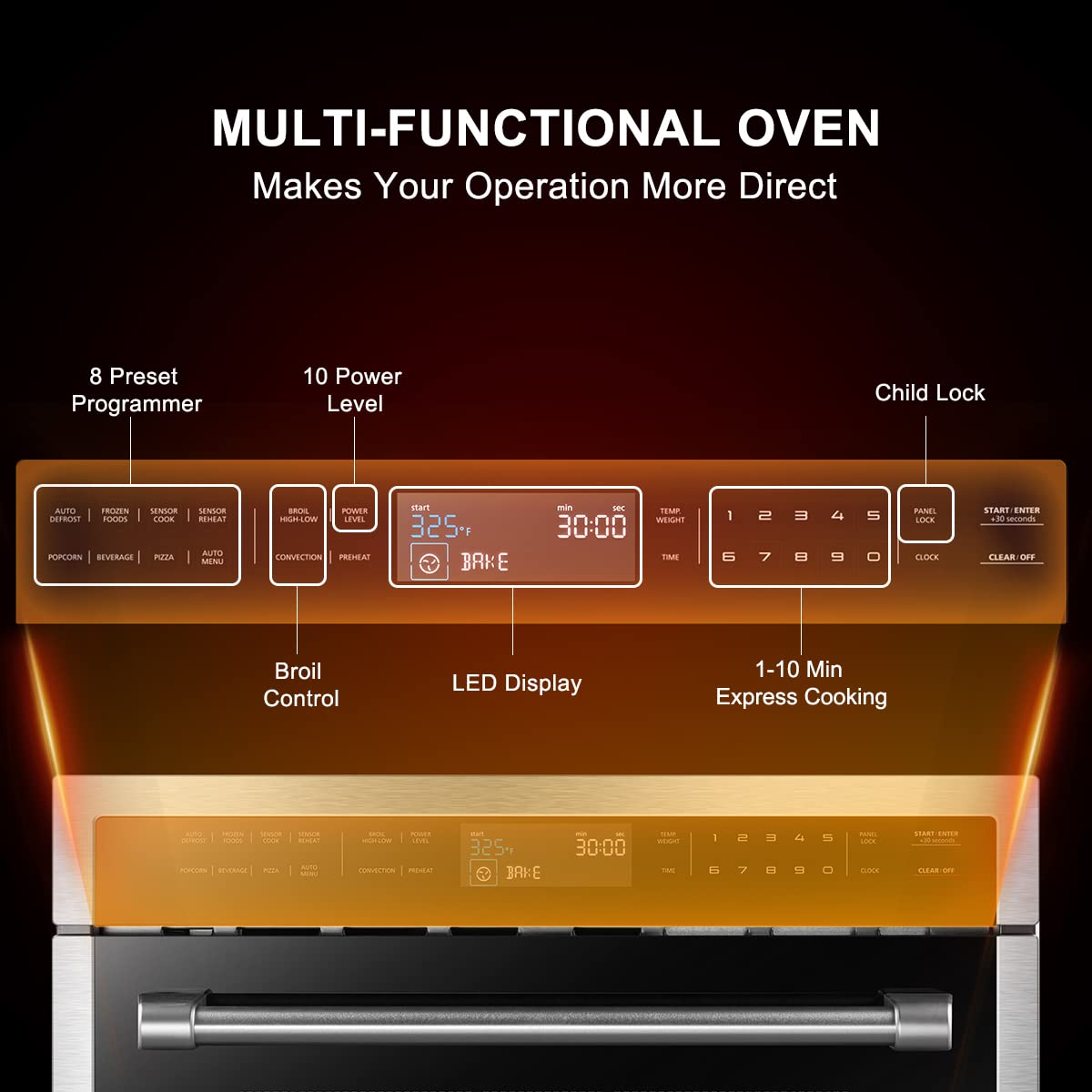Gasland Chef 24'' Built-in Convection Microwave Oven - Silvery