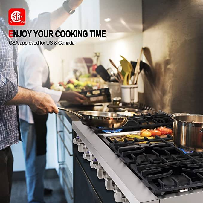 Gasland Chef 48'' Gas Cooktop w/ 6 Deep Recessed Sealed Burners & Griddle