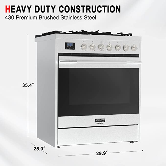 Gasland Chef 30'' Slide-In Gas Range w/ 5.0 cu. ft. Capacity Oven