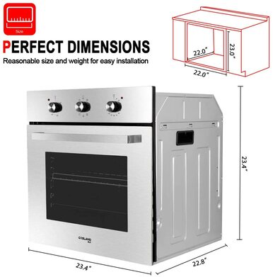 Gasland Chef 24'' Built-In Electric Single Wall Oven - 9 Functions