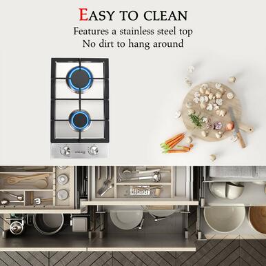 Gasland Chef 12'' Convertible Gas Cooktop w/ Thermocouple Protection