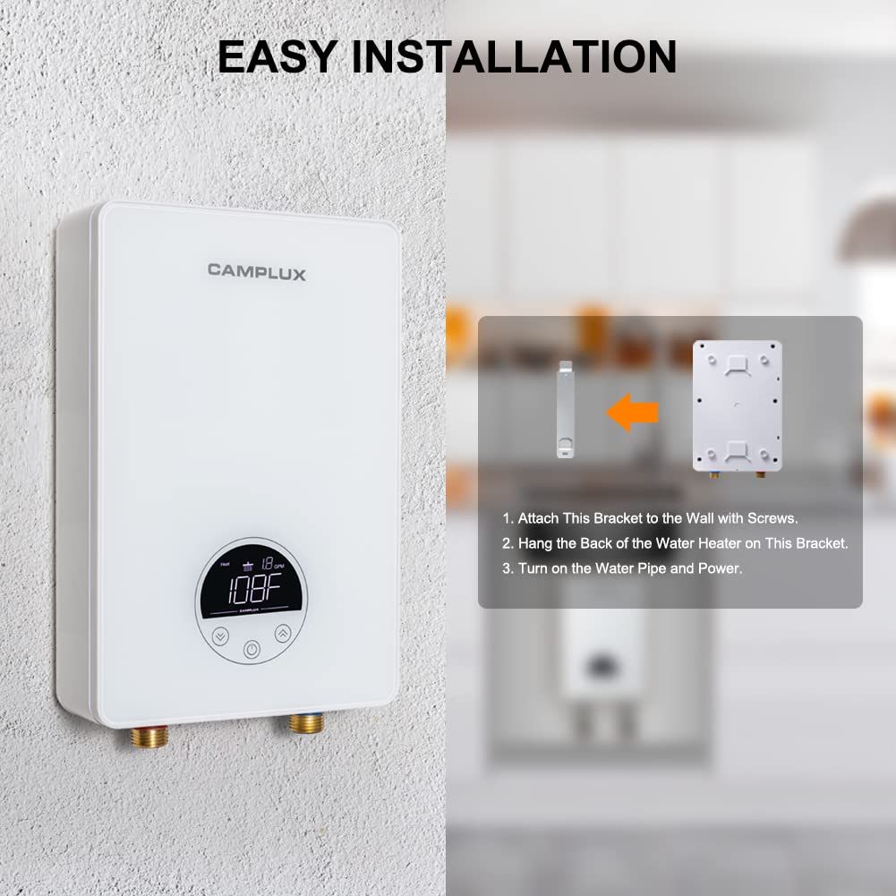 Camplux Electric Water Heater - White - 6kW & 240V