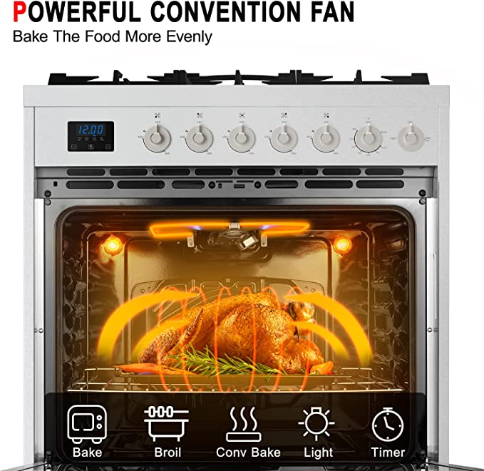 Gasland Chef 30'' Slide-In Gas Range w/ 5.0 cu. ft. Capacity Oven