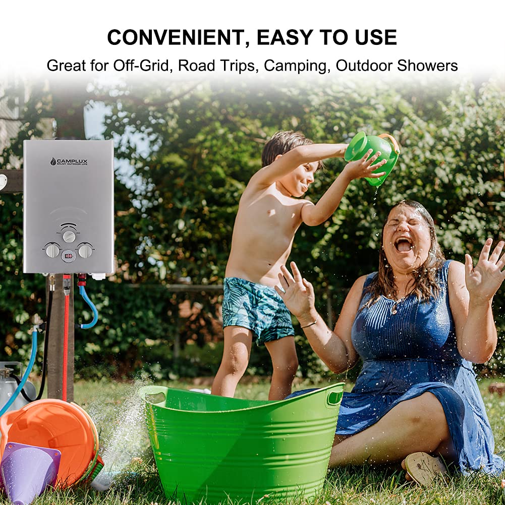 Camplux Gray Outdoor Portable Tankless Water Heater - 1.58 GPM