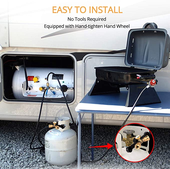 Gasland Propane Tank Gauge - 2 Way Propane Tank Splitter Adapter