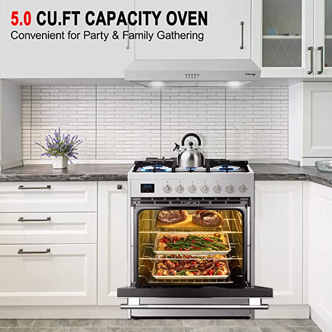 Gasland Chef 30'' Slide-In Gas Range w/ 5.0 cu. ft. Capacity Oven