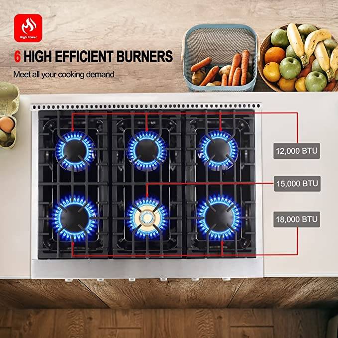 Gasland Chef 36'' Gas Cooktop w/ 6 Recessed Sealed Burners