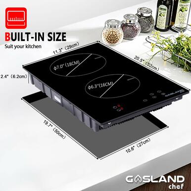 Gasland Chef 12'' Induction Cooktop Double Burner - Sensor Control