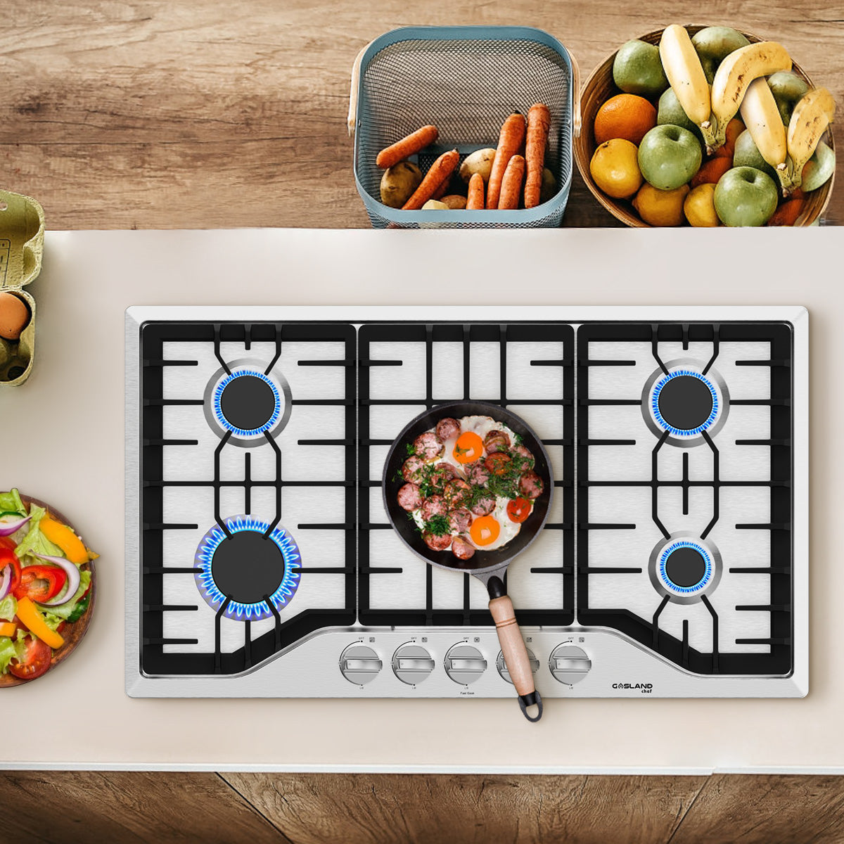 Gasland Chef 36'' Gas Cooktop With 5 Italy Sabaf Burner