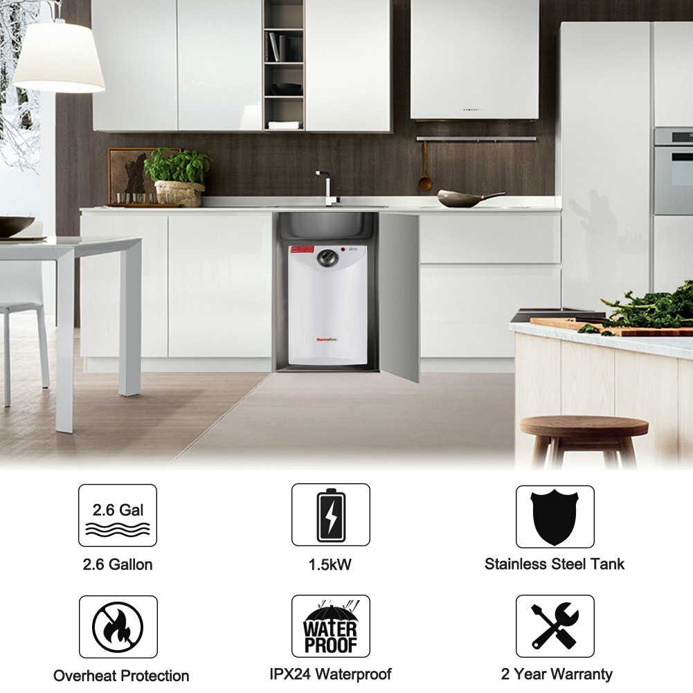 Thermoflow Mini Tank Electric Water Heater - 2.6-Gallons