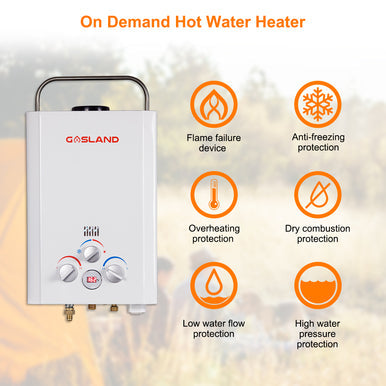 Gasland Outdoor Portable Tankless Water Heater - 1.58GPM 6L