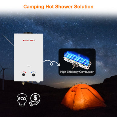 Gasland Outdoor Portable Tankless Water Heater - 3.18GPM 12L - White