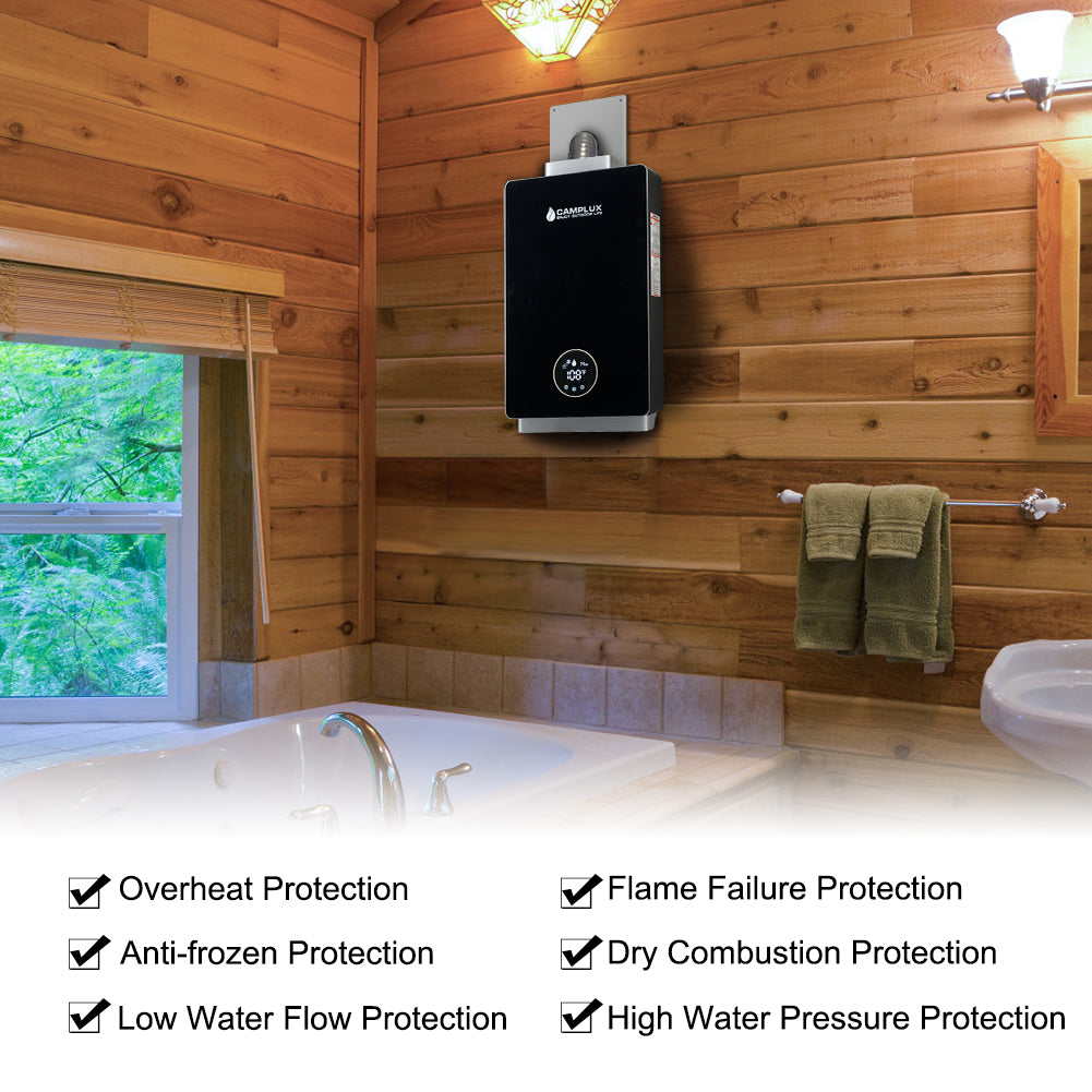 Camplux Tankless Natural Gas Instant Water Heater - 3.18 GPM