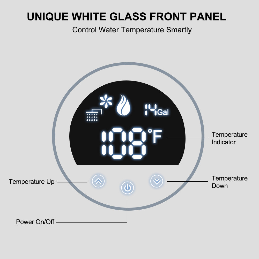 Camplux Constant Propane Water Heater - 3.18 GPM White