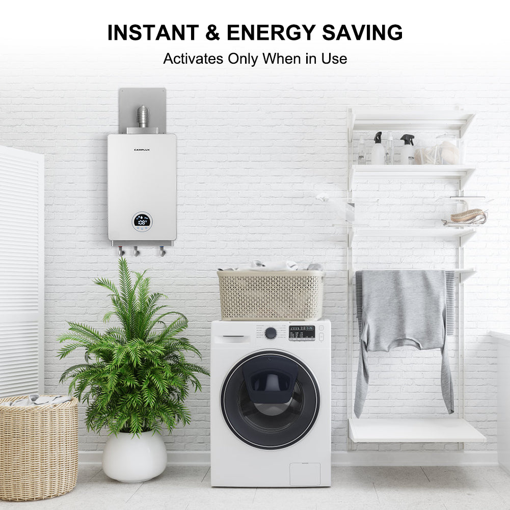 Camplux Constant Propane Water Heater - 3.18 GPM White