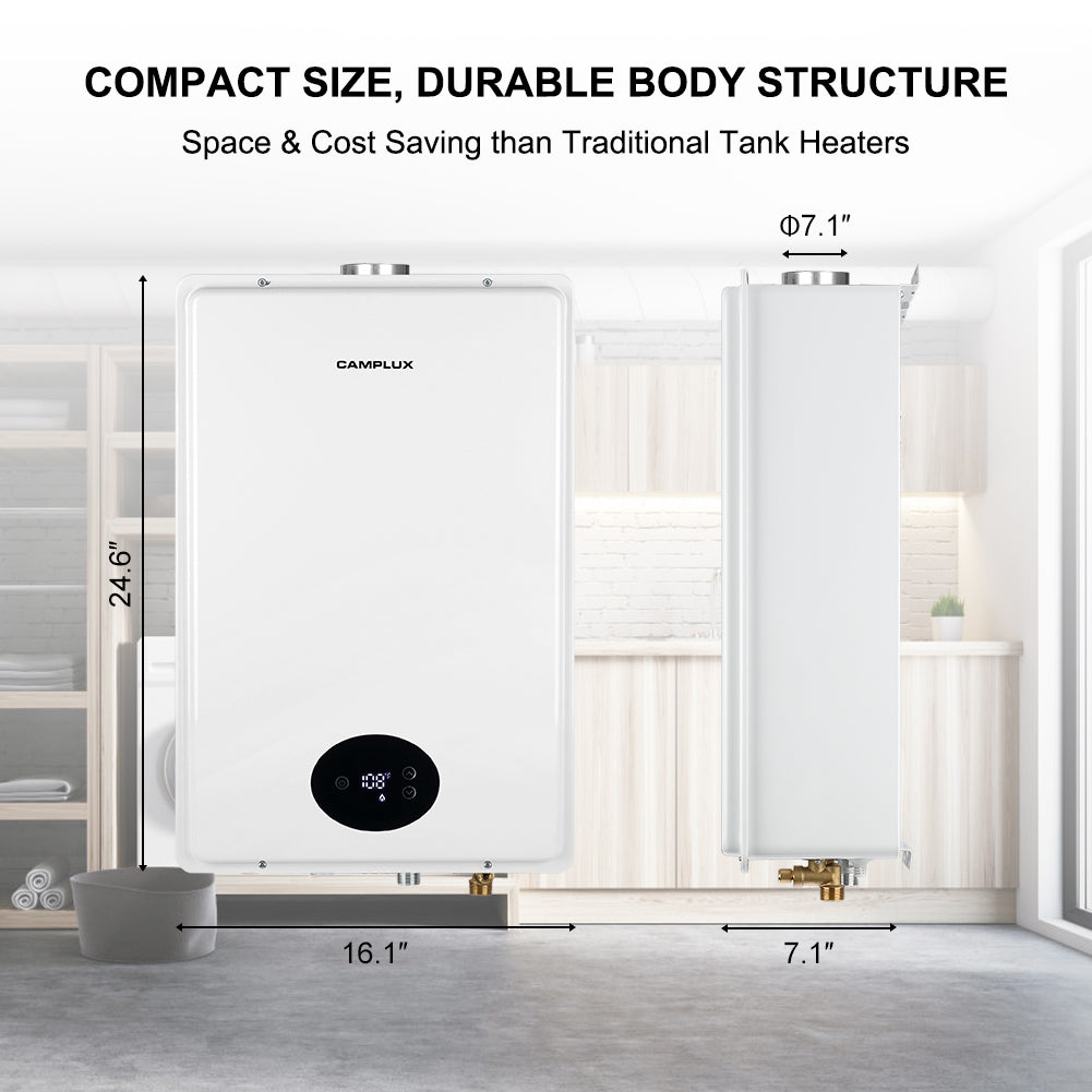 Camplux Tankless Propane Residential Water Heater - 6.86 GPM White